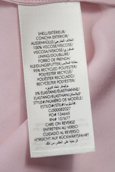 Alice + Olivia Women Tunic Blouse High Neck Long Sleeve Pink Viscose Size S