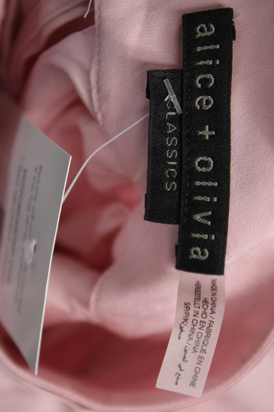 Alice + Olivia Women Tunic Blouse High Neck Long Sleeve Pink Viscose Size S