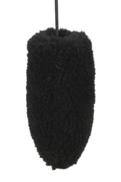 Natures Collection Womens One Strap Open Top Shearling Crossbody Handbag Black