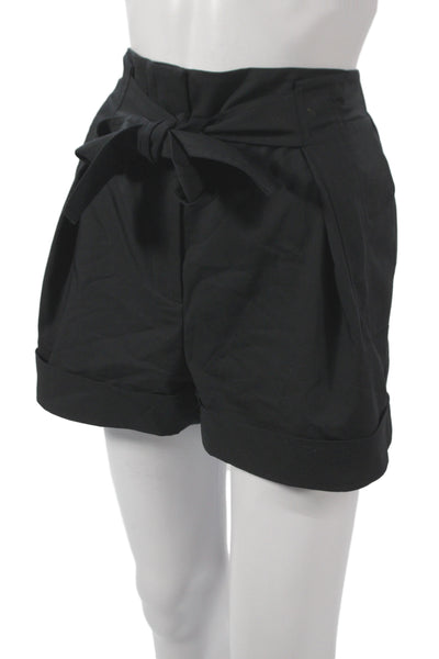 3.1 Phillip Lim Womens Paperbag Shorts Black Cotton Size 0