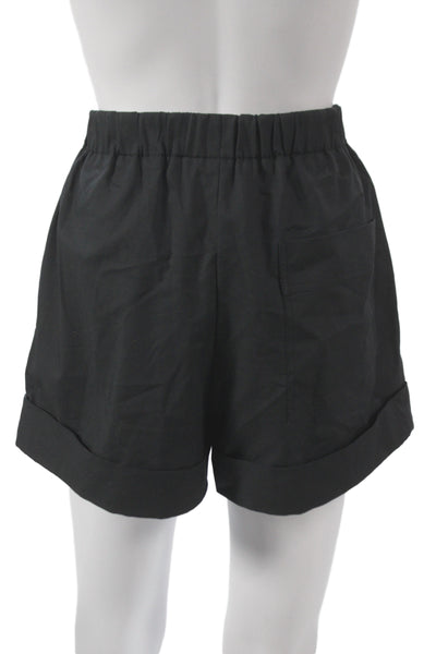 3.1 Phillip Lim Womens Paperbag Shorts Black Cotton Size 0