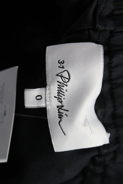 3.1 Phillip Lim Womens Paperbag Shorts Black Cotton Size 0