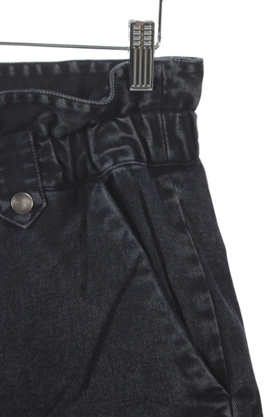 Sea New York Women Paperbag Black Cotton Shorts Zip Closure Size 2