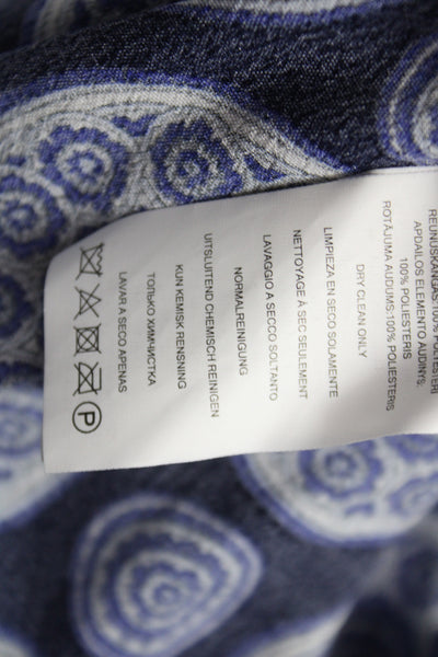 Michael Michael Kors Womens Tunic Blue V-Neck Geometric Long Sleeve Size XL