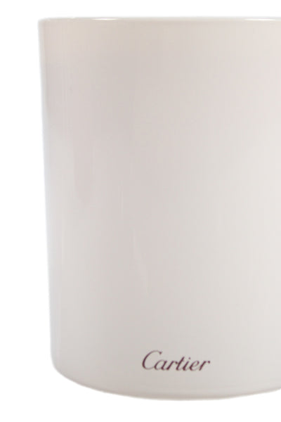 Cartier Womens Glass Scented Single Wick Candle White