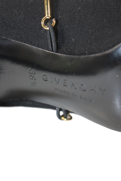 Givenchy Womens Gold-Tone Embellished Over Knee High Boots Shoes Black Sz 6.5