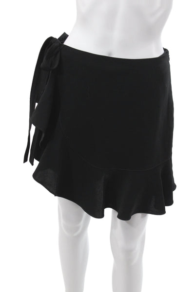 Cinq à Sept Women Black Mini Skirt Zip 69% Triacetate Size 4