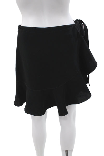 Cinq à Sept Women Black Mini Skirt Zip 69% Triacetate Size 4