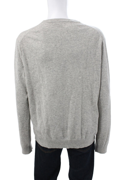 Michael Kors Mens Cashmere Pullover Sweater Gray Crewneck Solid Size 2XL