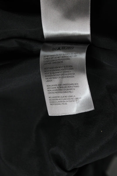 Belstaff Womens Biker Leather Jacket Black Zip Long Sleeve Size 38