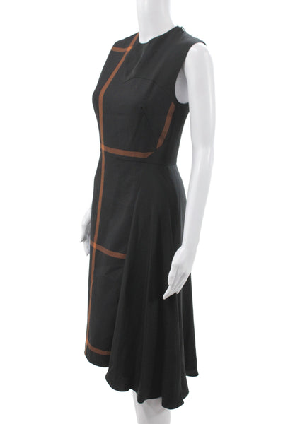 3.1 Phillip Lim Womens A-Line Black Plaid Wool Dress Sleeveless Zip Size 0