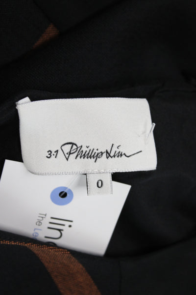 3.1 Phillip Lim Womens A-Line Black Plaid Wool Dress Sleeveless Zip Size 0