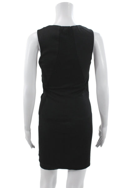 Helmut Lang Womens Sheath Wool Black Sleeveless Round Neck Mini Dress Size 0