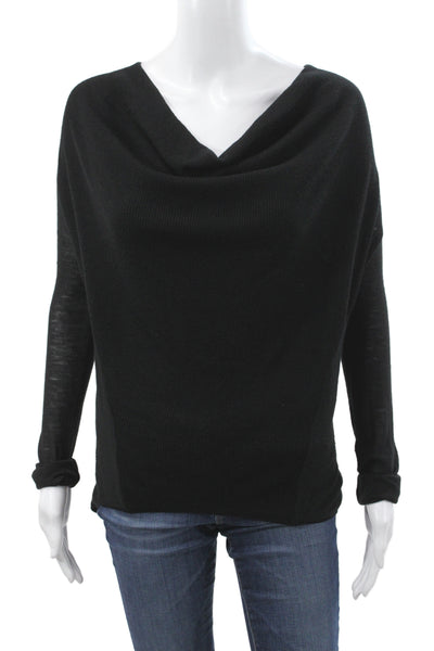 Helmut Lang Womens Wool Cowl Neck Pullover Black Long Sleeve Size S