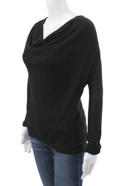 Helmut Lang Womens Wool Cowl Neck Pullover Black Long Sleeve Size S