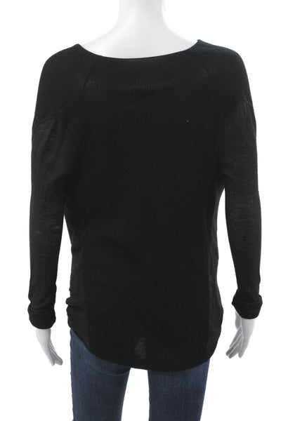 Helmut Lang Womens Wool Cowl Neck Pullover Black Long Sleeve Size S