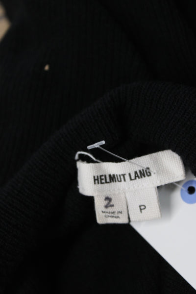 Helmut Lang Womens Wool Cowl Neck Pullover Black Long Sleeve Size S
