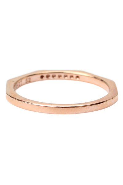 Pandora Womens Rose Gold Tone Cubic Zirconia Multifaceted Ring Sz 6