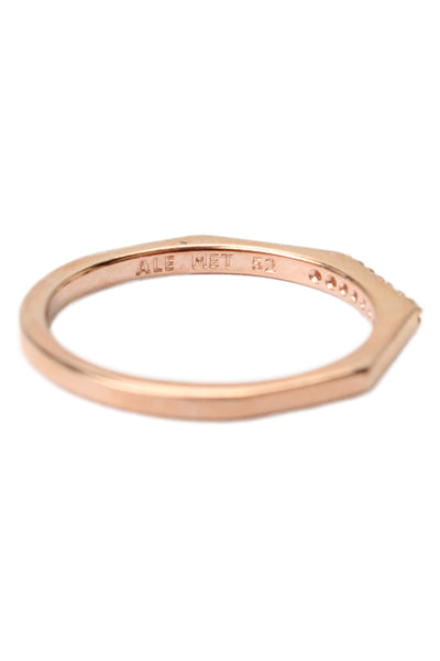 Pandora Womens Rose Gold Tone Cubic Zirconia Multifaceted Ring Sz 6