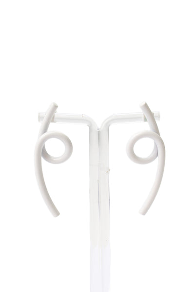 Jenny Bird Womens White Enamel Loops Drop Earrings
