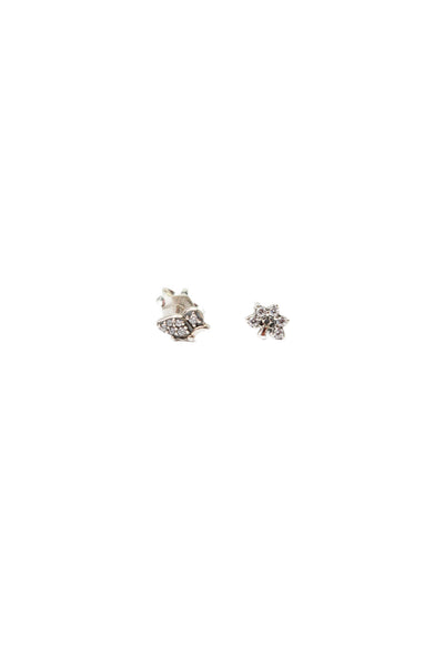 Pandora Womens 925 Silver Multicolor CZ ME Nature Stud Earring LOT 2 NWOT
