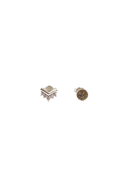 Pandora Womens 925 Silver Multicolor CZ ME Cool Stud Earring LOT 2