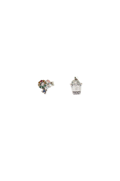 Pandora Womens 925 Silver Multicolor CZ ME Pride Stud Earring LOT 2 NWOT