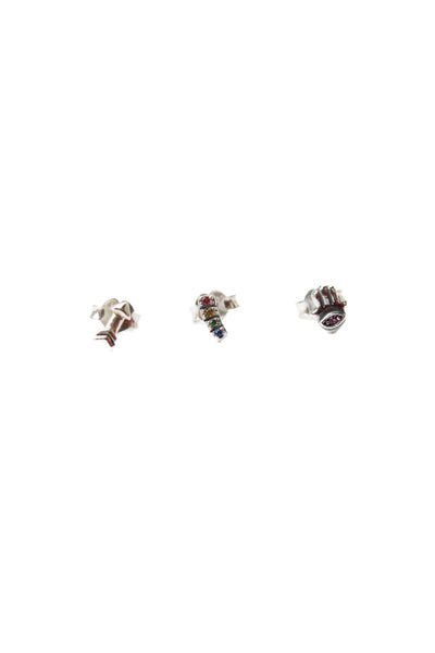 Pandora Womens 925 Silver Multicolor CZ ME Mystical Stud Earring LOT 3 NWOT