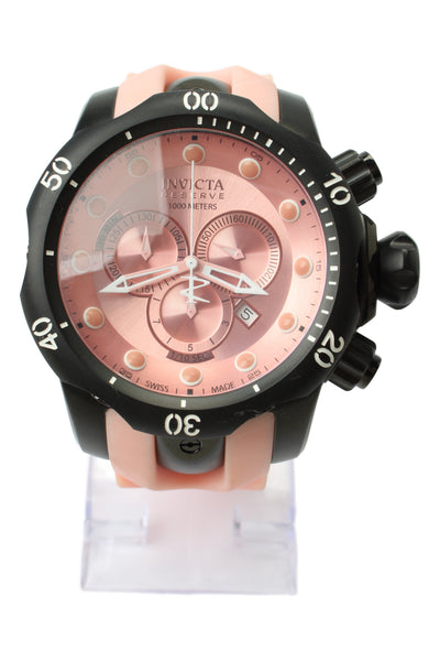 Invicta Mens Stainless Steel Pink Reserve Venom 11974 Quartz Watch 53.7mm