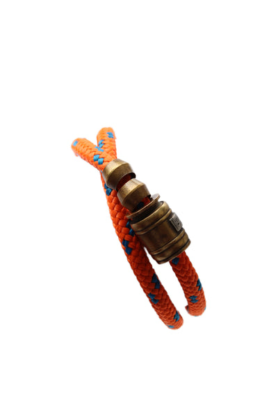 Miansai x JCrew Unisex Brass Orange Woven Paracord Wrap Bracelet 15"