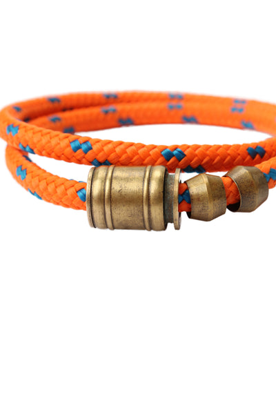 Miansai x JCrew Unisex Brass Orange Woven Paracord Wrap Bracelet 15"