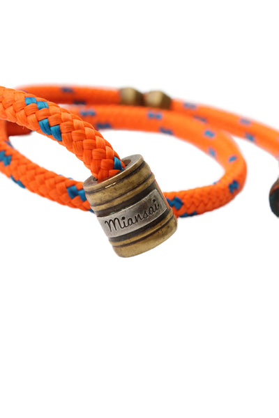 Miansai x JCrew Unisex Brass Orange Woven Paracord Wrap Bracelet 15"