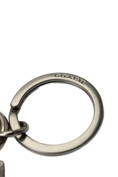 Coach x Pac-Man Womens Silver Tone Leather Orange Ghost Bag Charm