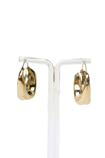 Ellery Womens Gold Tone Tubular Hoop Earrings