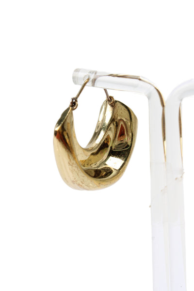 Ellery Womens Gold Tone Tubular Hoop Earrings