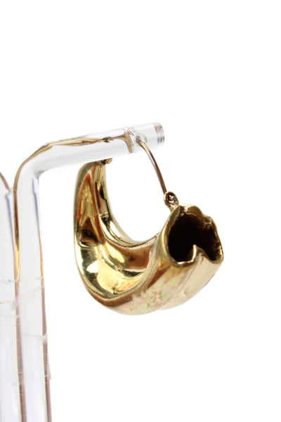 Ellery Womens Gold Tone Tubular Hoop Earrings