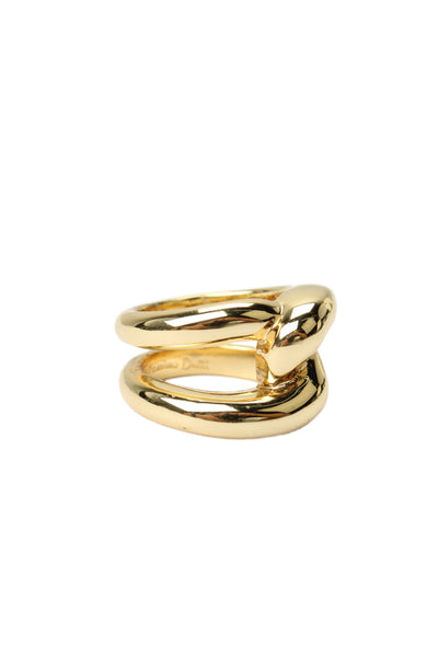 Massimo Dutti Womens Gold Tone Knot Ring Sz 7