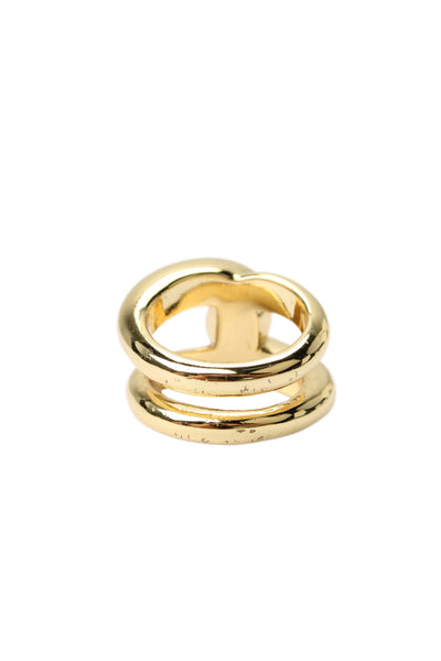 Massimo Dutti Womens Gold Tone Knot Ring Sz 7