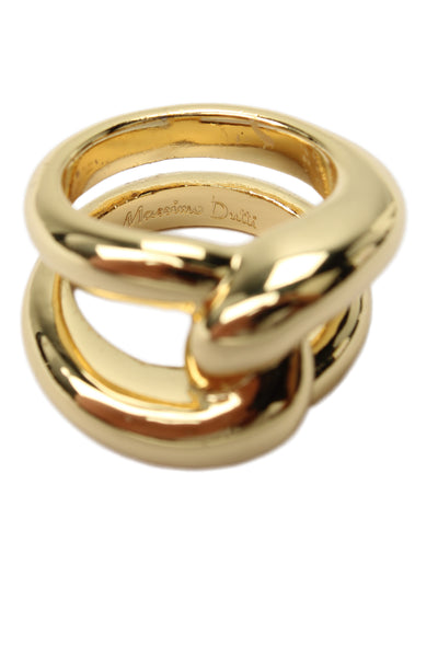 Massimo Dutti Womens Gold Tone Knot Ring Sz 7
