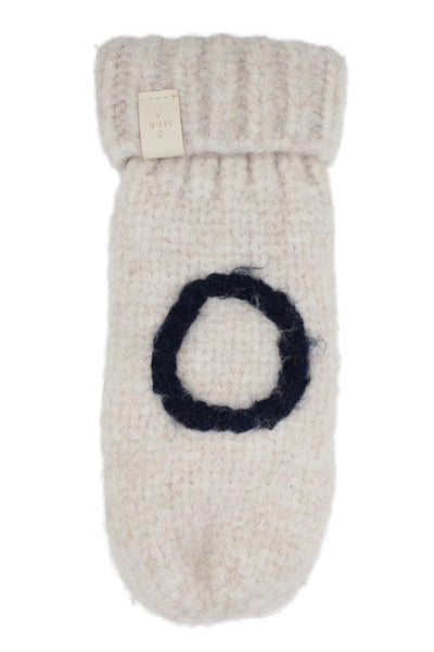 Mersea Womens Knit X O Mittens Gloves White Navy One Size