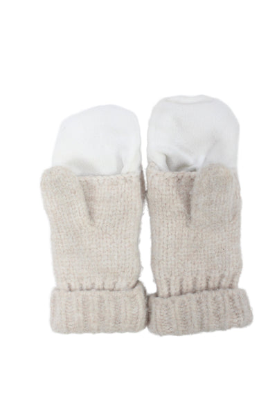 Mersea Womens Knit X O Mittens Gloves White Navy One Size
