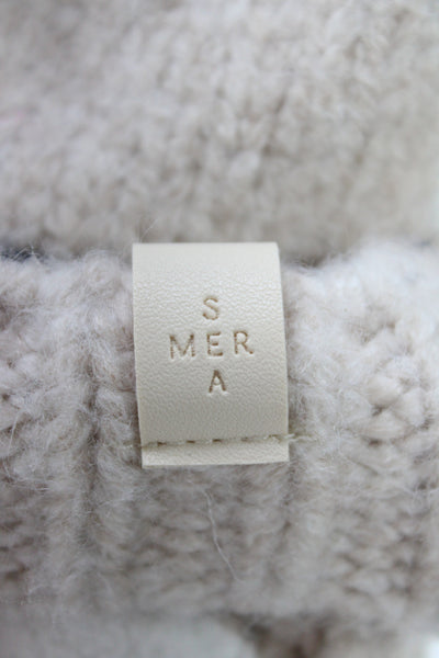 Mersea Womens Knit X O Mittens Gloves White Navy One Size
