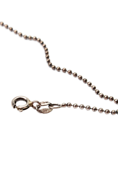 Designer Womens 925 Silver Pearl Flower Station Necklace 16" 4g
