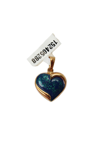 Fortunoff Womens 14K Gold Glitter Enamel Heart Pendant 1g NWOT