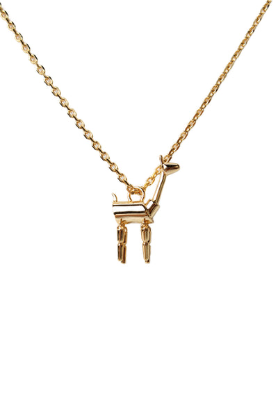 Loro Piana Womens Gold Tone Vicuna Articulated Pendant Necklace 22"