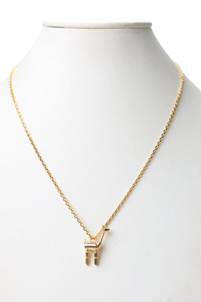 Loro Piana Womens Gold Tone Vicuna Articulated Pendant Necklace 22"