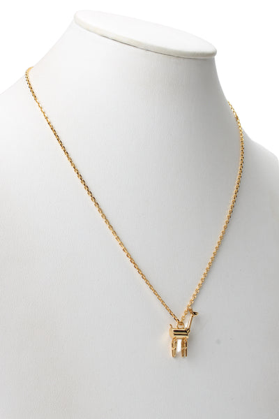 Loro Piana Womens Gold Tone Vicuna Articulated Pendant Necklace 22"