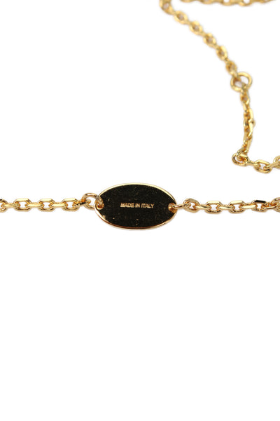Loro Piana Womens Gold Tone Vicuna Articulated Pendant Necklace 22"
