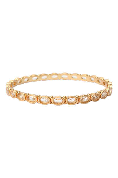 Julie Vos Womens Gold Plated Crystal Mykonos Bangle Bracelet