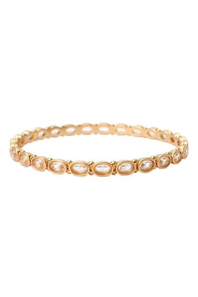 Julie Vos Womens Gold Plated Crystal Mykonos Bangle Bracelet